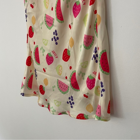 Peppermayo Cream Slip Satin Fruit Dress - Picture 3 of 12